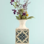 Etnik Desenli Kare Dekoratif Vazo