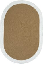 LUKE 857 KAHVE BEYAZ EL DOKUMASI OVAL HALI - Görsel 2