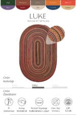 LUKE 403 KAHVE MERCAN EL DOKUMASI OVAL HALI - Görsel 3