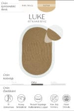 LUKE 857 KAHVE BEYAZ EL DOKUMASI OVAL HALI - Görsel 3