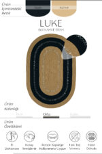 LUKE 864 KAHVE SİYAH EL DOKUMASI OVAL HALI - Görsel 3