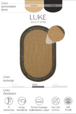 LUKE 866 JUT SİYAH BURGULU OVAL HALI - Görsel 3