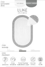 LUKE 870 GRİ BEYAZ JÜT OVAL HALI - Görsel 3
