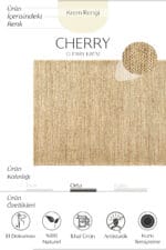 CHERRY KREM JUT HALI - Görsel 3