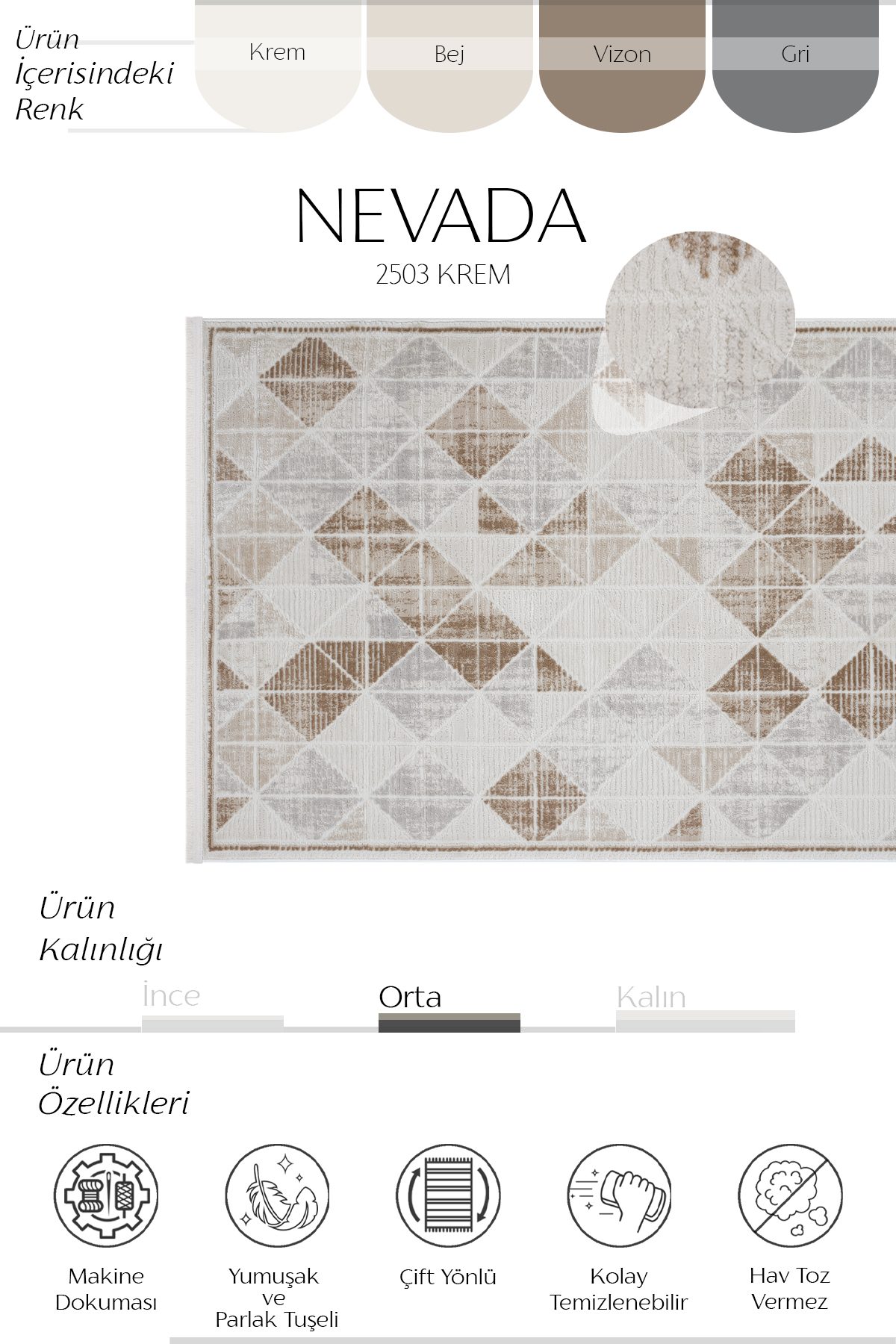 4 NEVADA 2503 KREM MODERN - Görsel 2