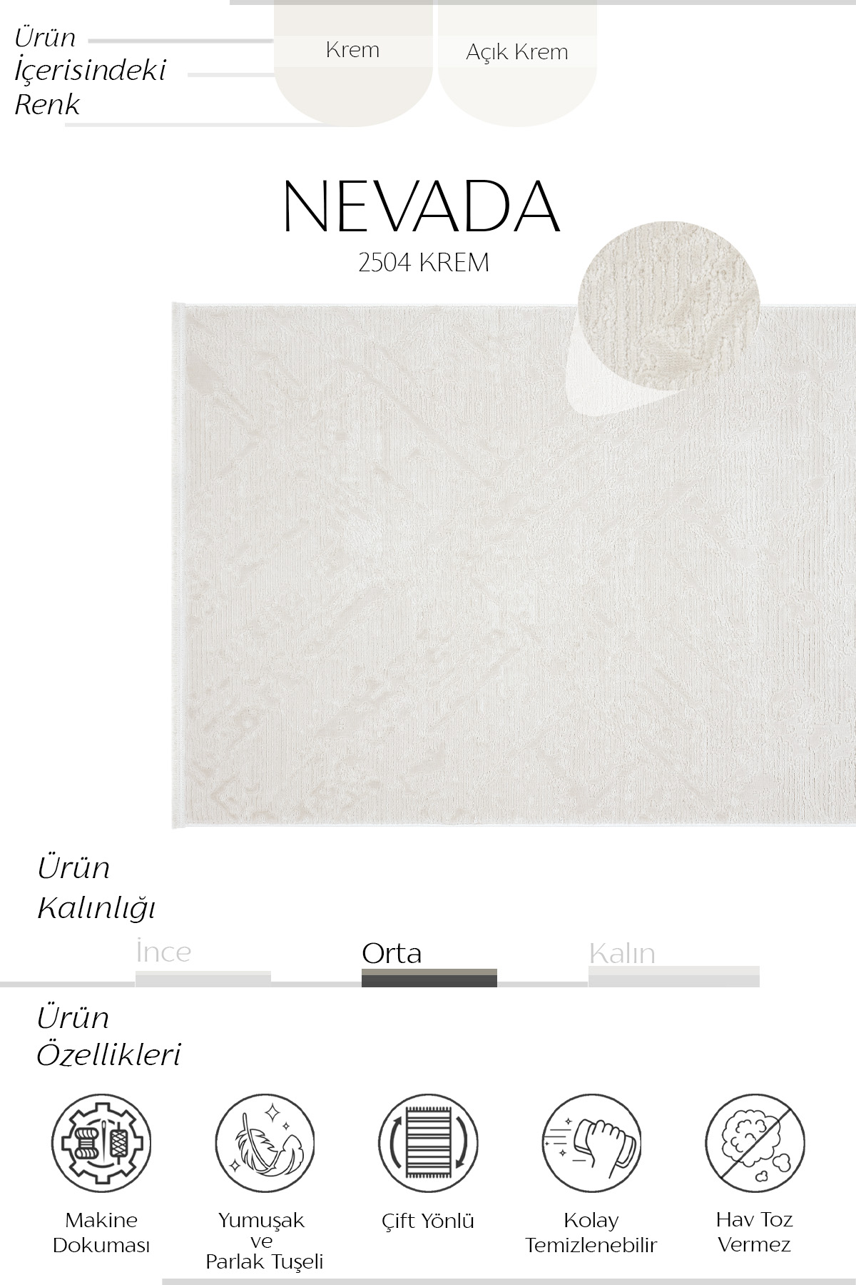 4 NEVADA 2504 KREM MODERN - Görsel 3