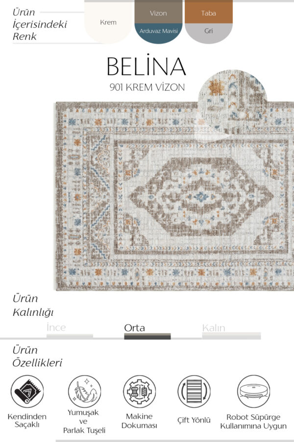 BELINA 901 KREM VIZON - Görsel 4