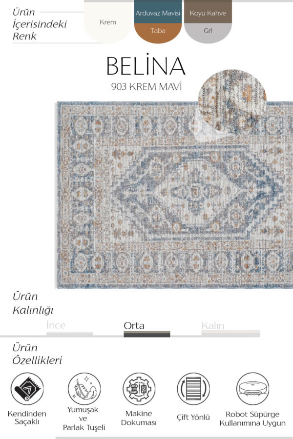 BELINA 903 KREM MAVİ - Görsel 4