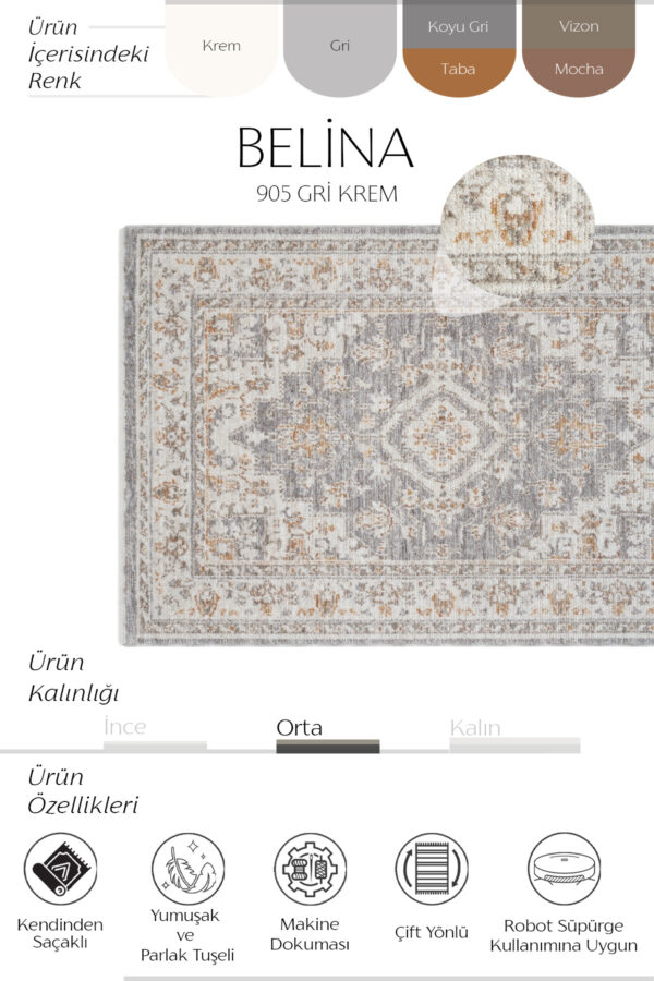 BELINA 905 GRİ KREM - Görsel 4