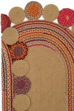 LUKE 431 KESTANE KAHVE EL DOKUMASI OVAL HALI - Görsel 5