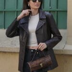 Artamorf Hakiki Deri Tüylü Silindir El Yapımı Epoksi Çanta