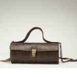 Artamorf Hakiki Deri Dokulu Silindir El Yapımı Epoksi Çanta