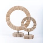 Smyrna Gevrek – El Yapımı Sarı Traverten Dekor Seti