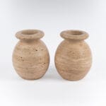 Terra – El Yapımı Sarı Traverten Vazo Seti