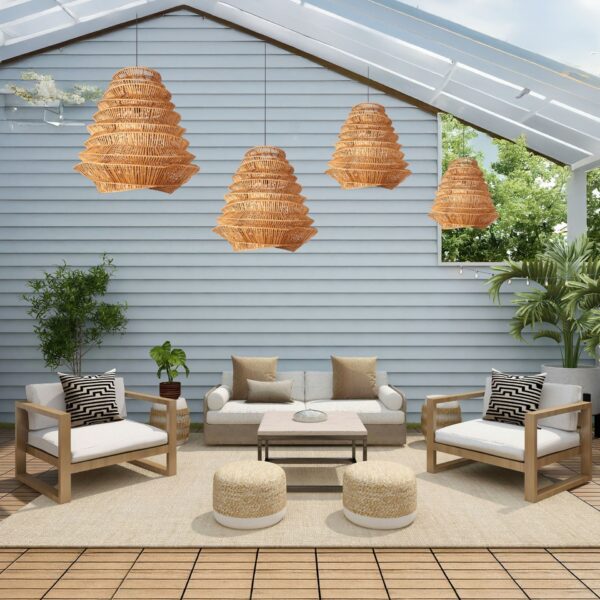 Rattan Olivia Aydınlatma 4'lü Set - Görsel 1