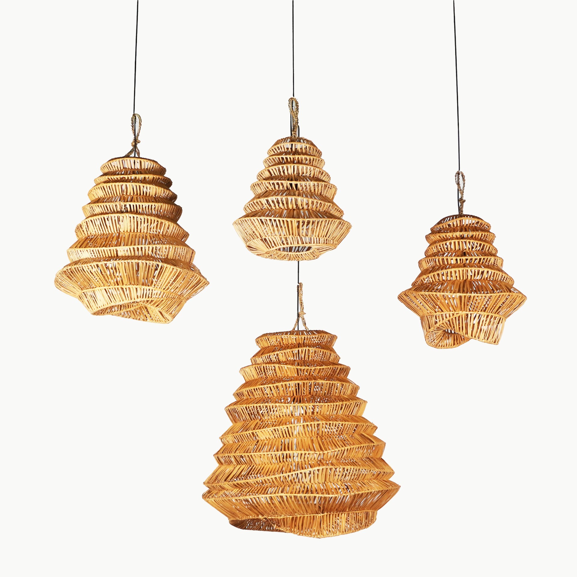 rttn-avz-set1 f2 Rattan Olivia Aydınlatma 4'lü Set - Görsel 2