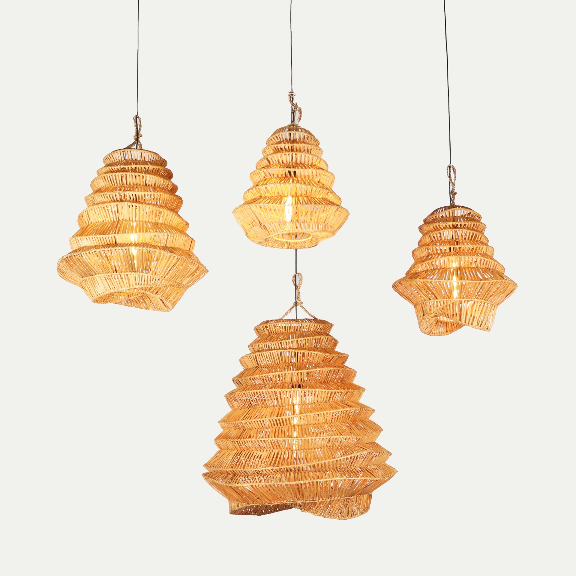 rttn-avz-set1 f3 Rattan Olivia Aydınlatma 4'lü Set - Görsel 3
