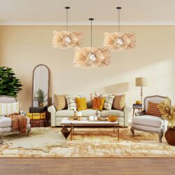 Rattan Oklid Aydınlatma 3'lü Set