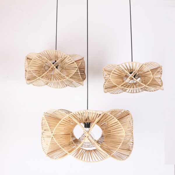 Rattan Oklid Aydınlatma 3'lü Set - Görsel 4