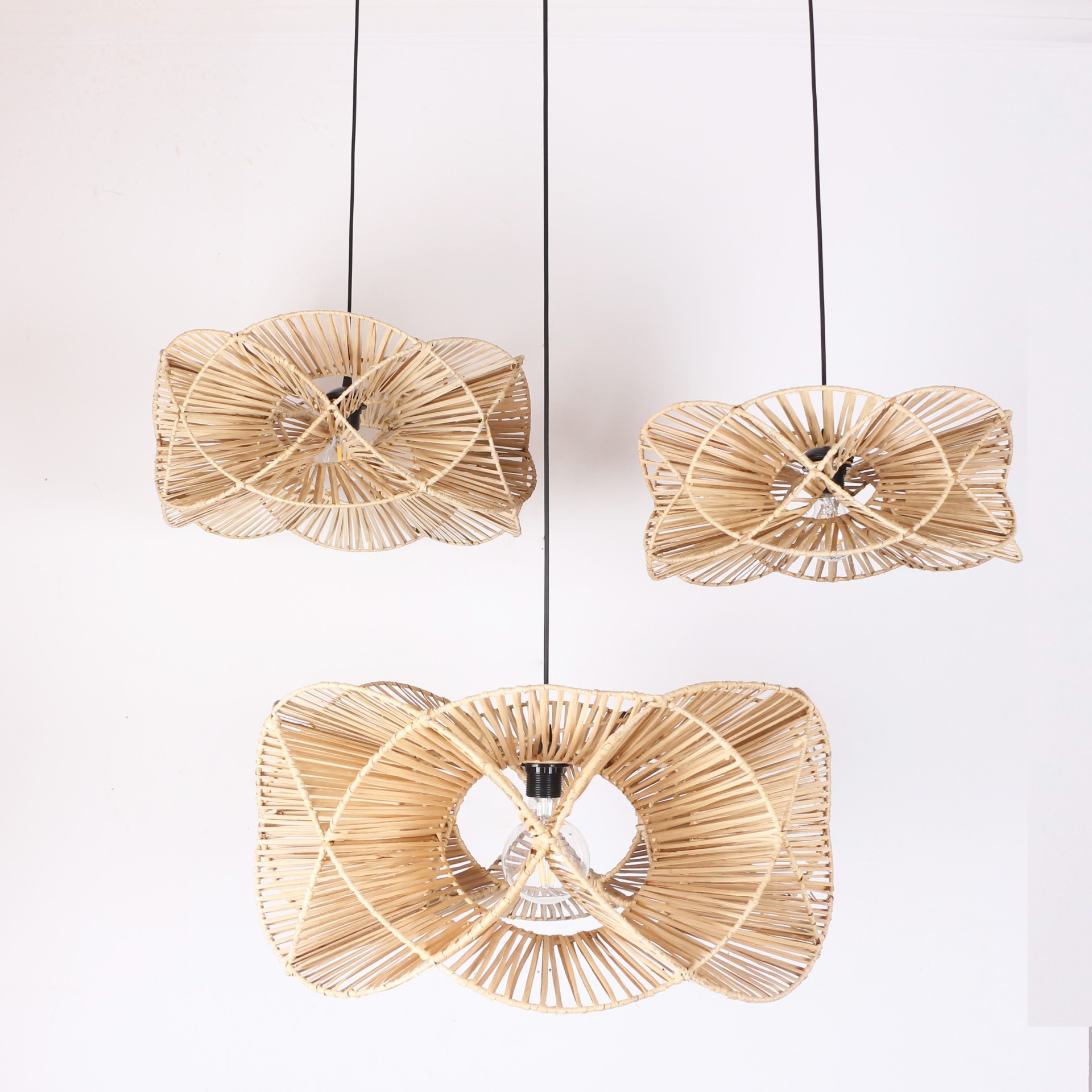 rttn-avz-set3 f3 Rattan Oklid Aydınlatma 3'lü Set - Görsel 4